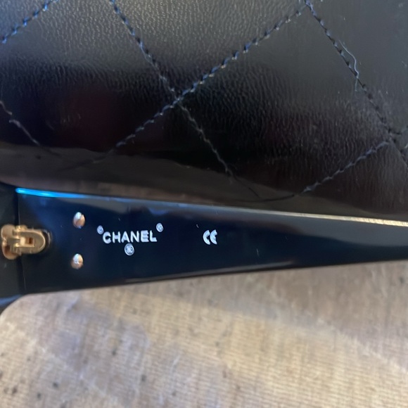 CHANEL 01453 CC LOGO BLACK SUNGLASSES VINTAGE/N2079 - Picture 5 of 11